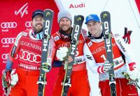Sieger Aksel Lund Svindal (NOR) mit Kjetil Jansrud (NOR) und Matthias Mayer (AUT) (c) GEPA.jpg